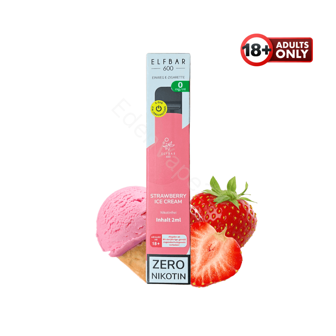 Elfbar 600 - Strawberry Ice Cream - Nikotinfrei - EdenVape24