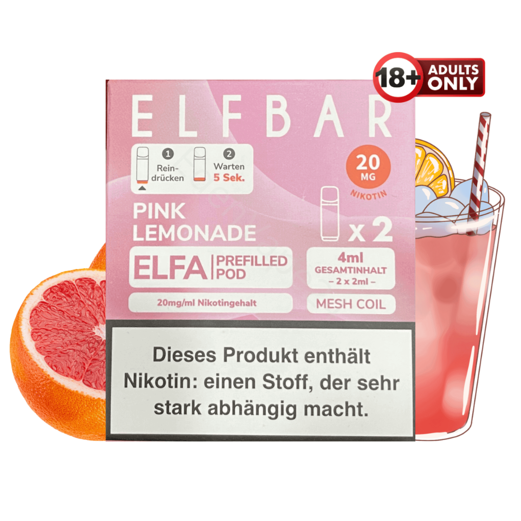 Elfbar ELFA Pod - Pink Lemonade - EdenVape24
