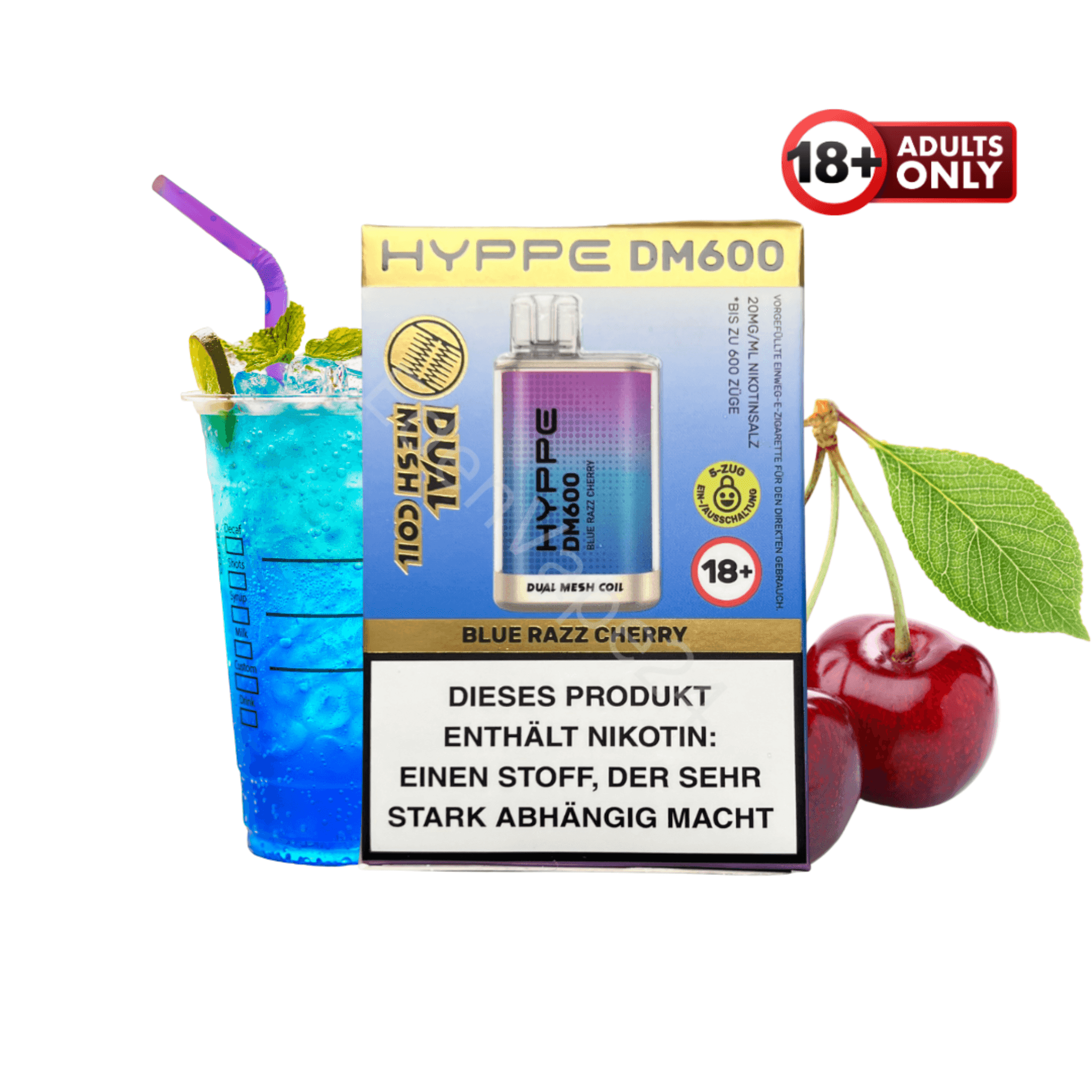 Flerbar HYPPE DM600 - Blue Razz Cherry - EdenVape24