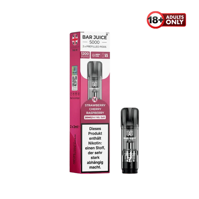 Bar Juice Prefilled Pod Strawberry Cherry Raspberry