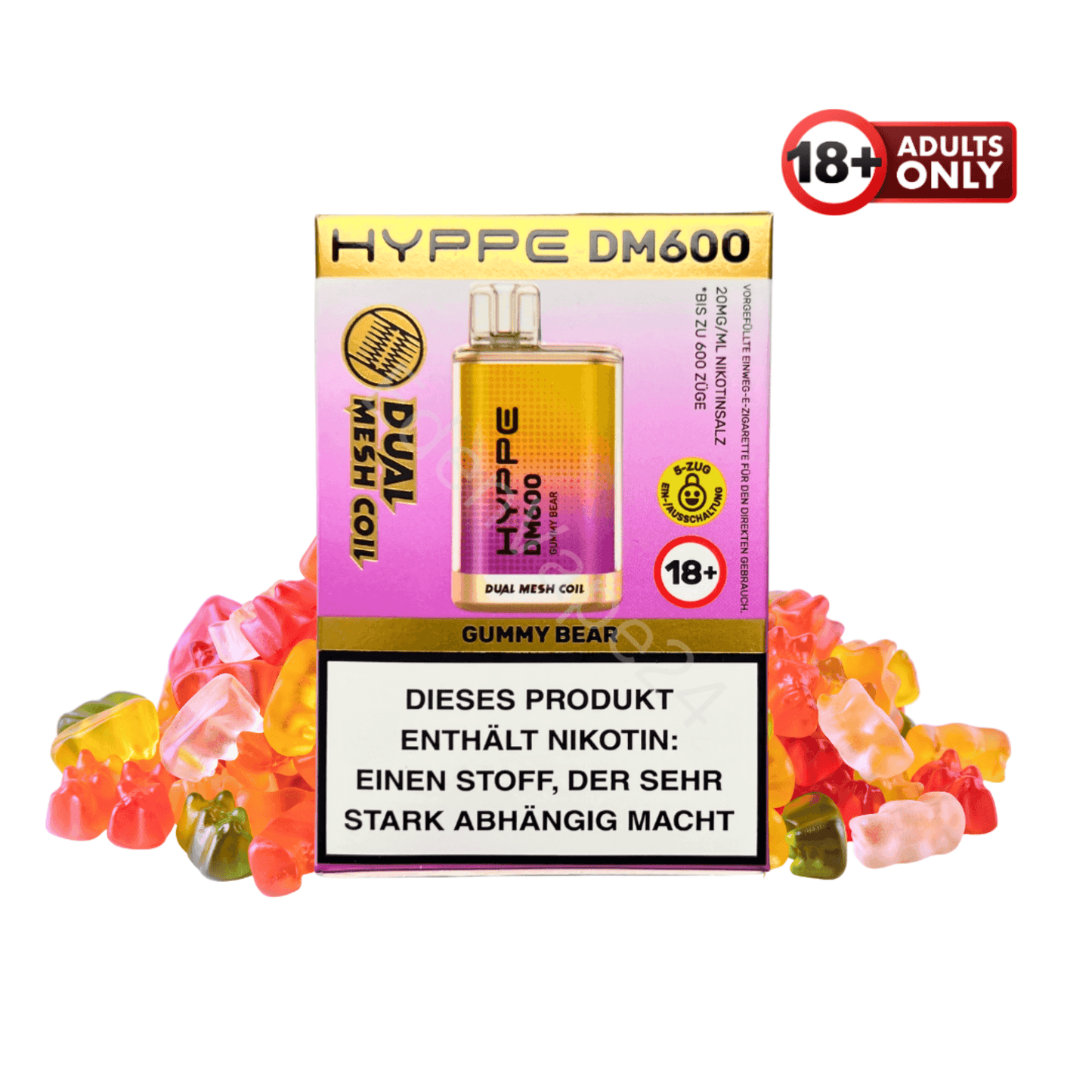 Flerbar HYPPE DM600 - Gummy Bear - EdenVape24