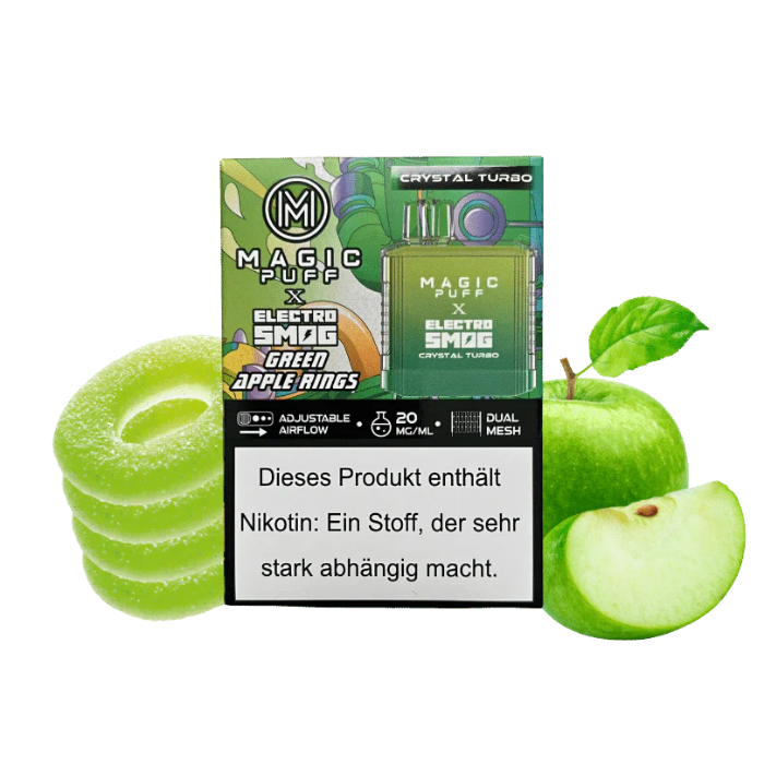 Magic Puff Crystal Turbo | Green Apple Rings | 20mg/ml