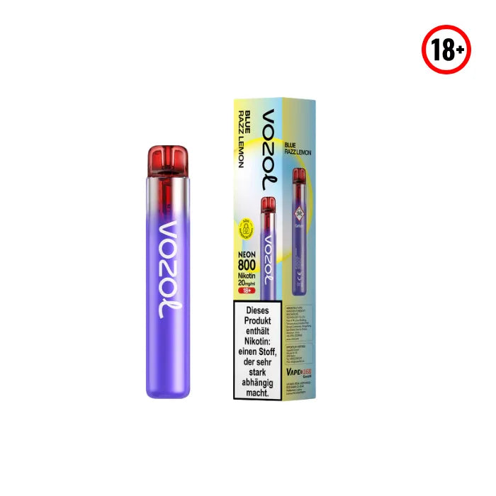 Vozol Neon 800 Blue Razz Lemon Einweg Vape 